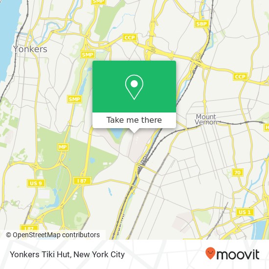 Yonkers Tiki Hut map
