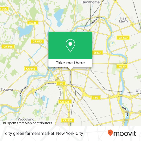 Mapa de city green farmersmarket