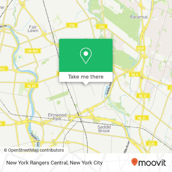 Mapa de New York Rangers Central