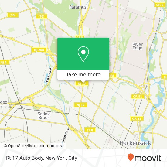 Rt 17 Auto Body map