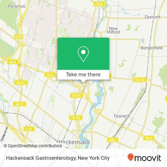 Mapa de Hackensack Gastroenterology