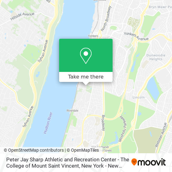 Mapa de Peter Jay Sharp Athletic and Recreation Center - The College of Mount Saint Vincent