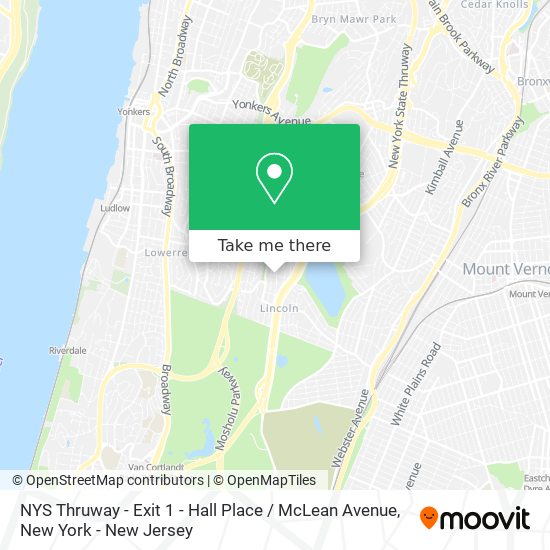 Mapa de NYS Thruway - Exit 1 - Hall Place / McLean Avenue