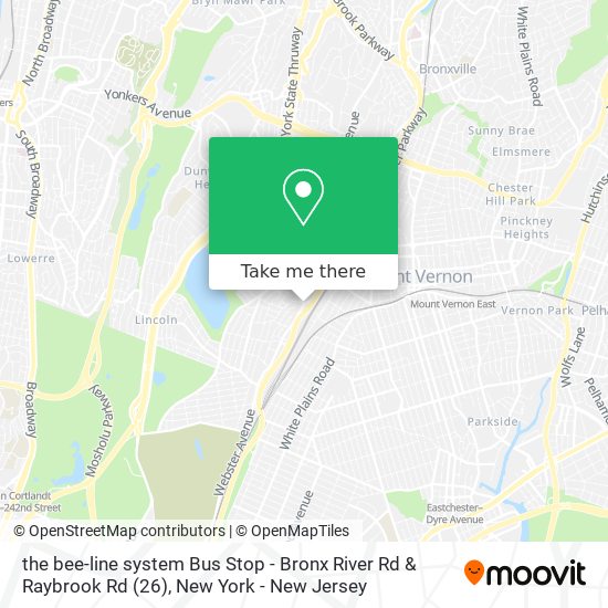 the bee-line system Bus Stop - Bronx River Rd & Raybrook Rd (26) map