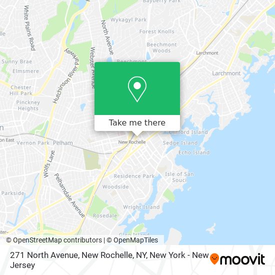 Mapa de 271 North Avenue,  New Rochelle,  NY