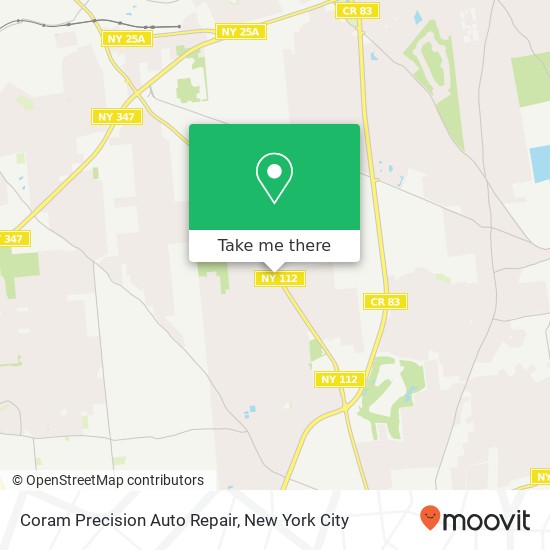 Mapa de Coram Precision Auto Repair