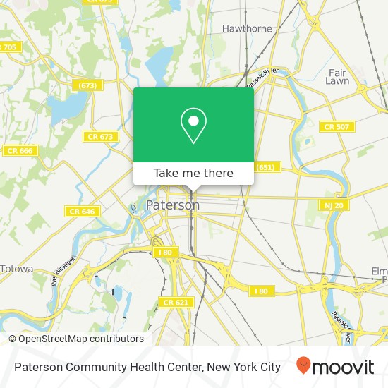 Mapa de Paterson Community Health Center