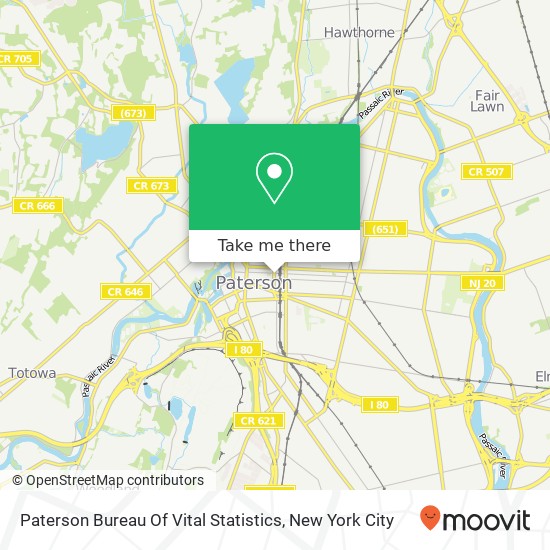 Mapa de Paterson Bureau Of Vital Statistics