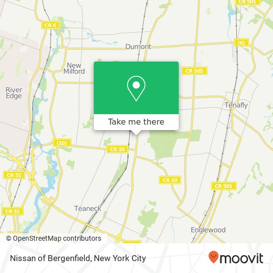 Nissan of Bergenfield map