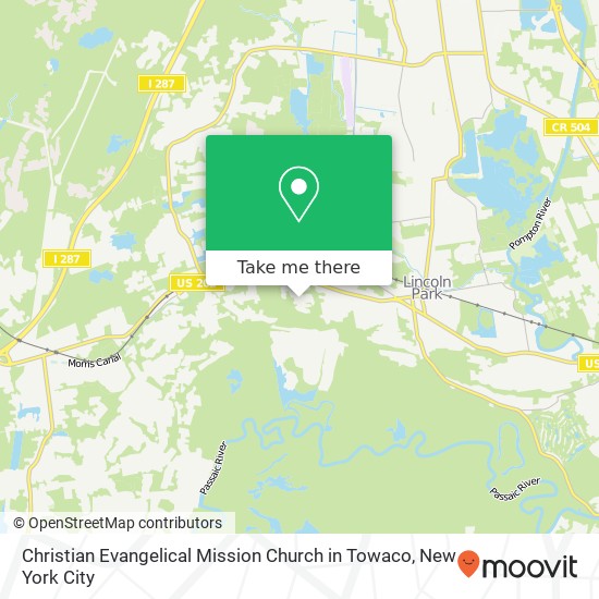 Christian Evangelical Mission Church in Towaco map