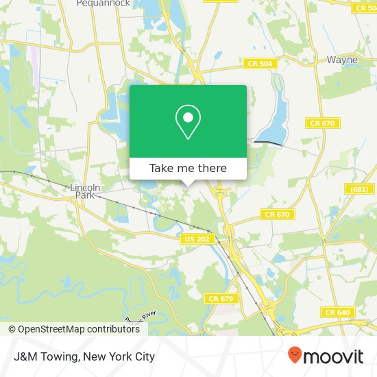 J&M Towing map