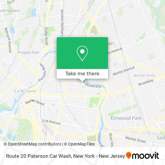 Route 20 Paterson Car Wash map