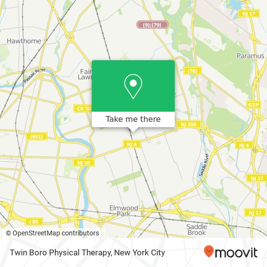 Mapa de Twin Boro Physical Therapy