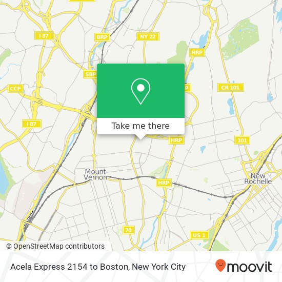 Mapa de Acela Express 2154 to Boston