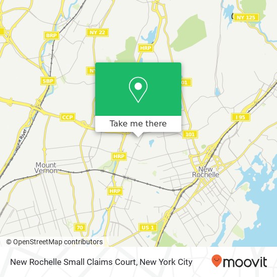 New Rochelle Small Claims Court map