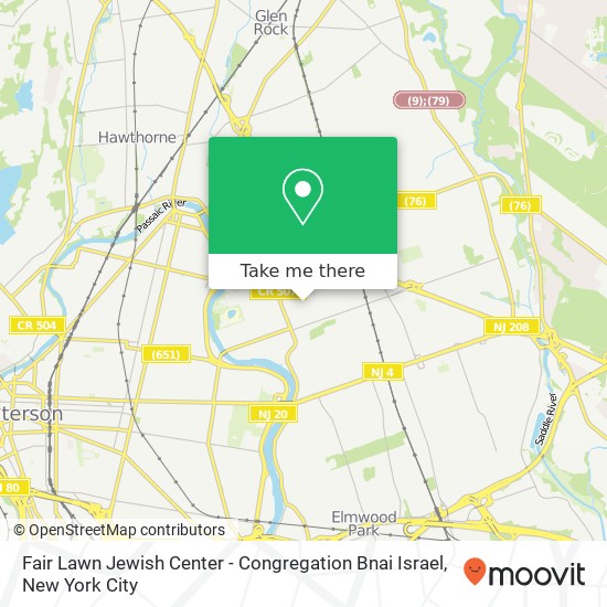 Fair Lawn Jewish Center - Congregation Bnai Israel map
