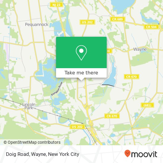 Mapa de Doig Road, Wayne