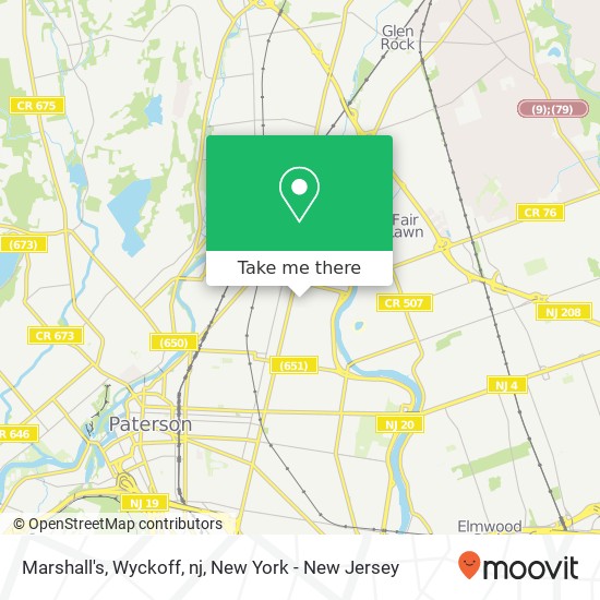 Marshall's, Wyckoff, nj map