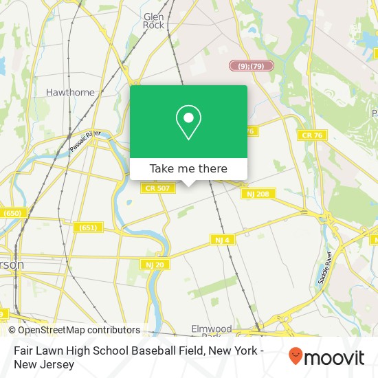 Mapa de Fair Lawn High School Baseball Field