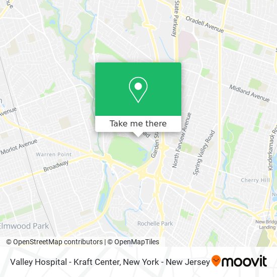 Valley Hospital - Kraft Center map