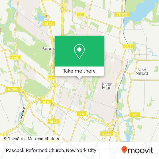 Pascack Reformed Church map