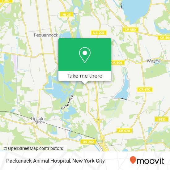 Packanack Animal Hospital map