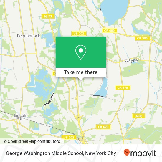 George Washington Middle School map
