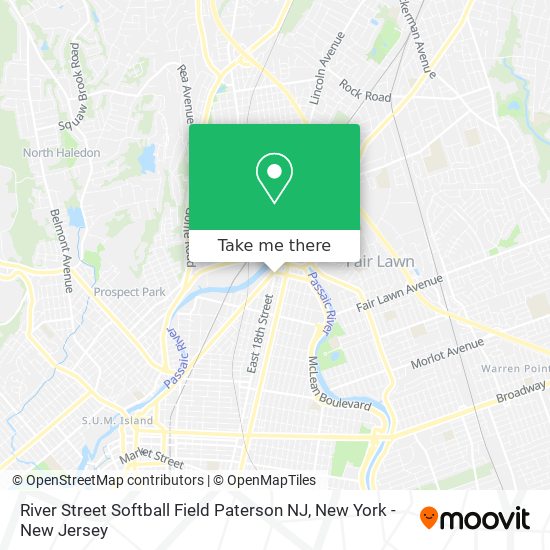 Mapa de River Street Softball Field Paterson NJ