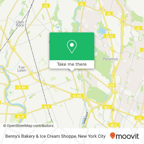 Mapa de Benny's Bakery & Ice Cream Shoppe