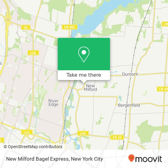 Mapa de New Milford Bagel Express