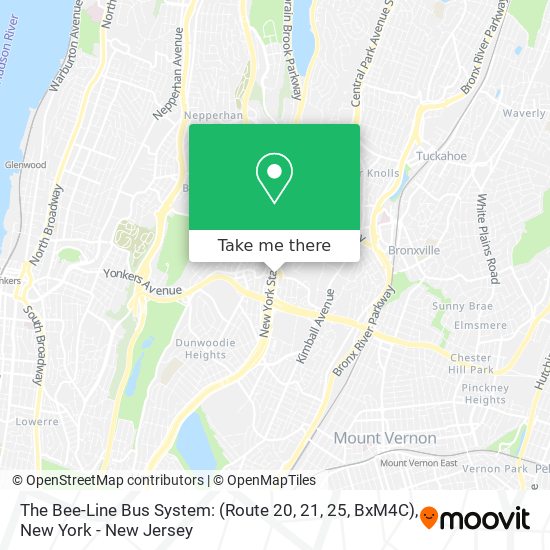 Mapa de The Bee-Line Bus System: (Route 20, 21, 25, BxM4C)