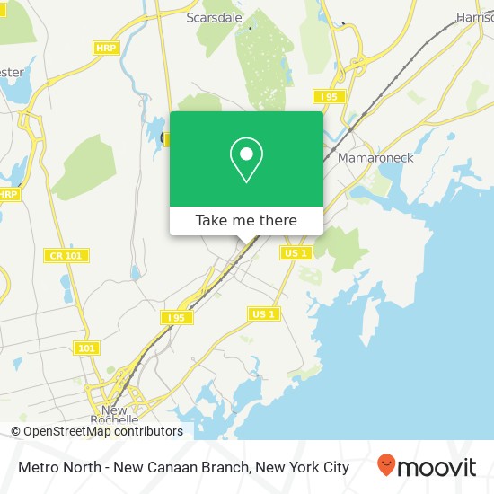 Mapa de Metro North - New Canaan Branch