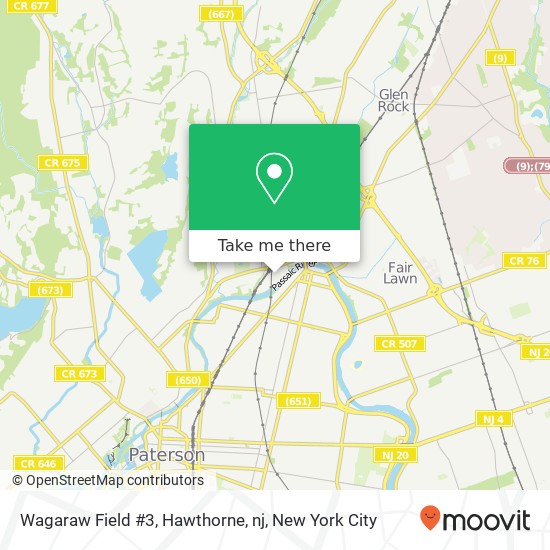 Wagaraw Field #3, Hawthorne, nj map