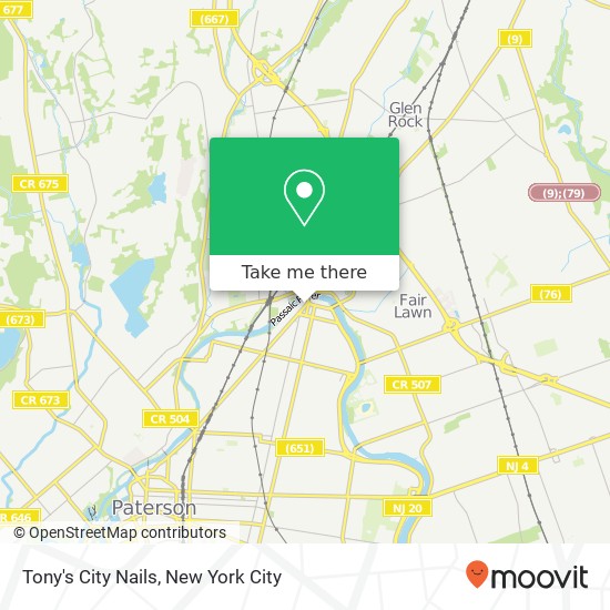 Tony's City Nails map