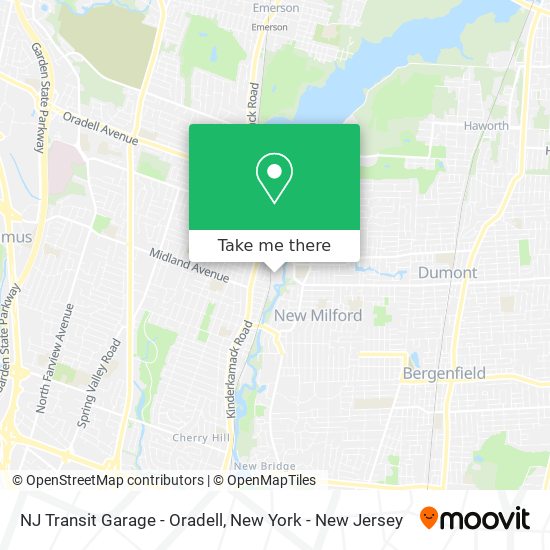 Mapa de NJ Transit Garage - Oradell