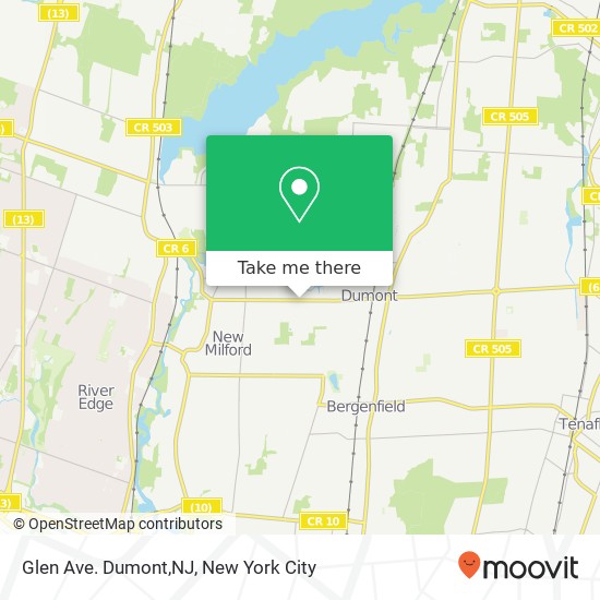 Glen Ave. Dumont,NJ map