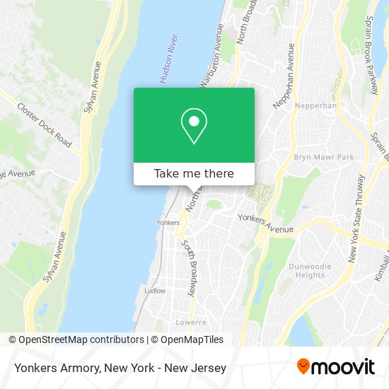 Yonkers Armory map