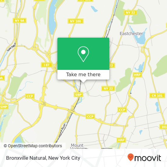 Mapa de Bronxville Natural