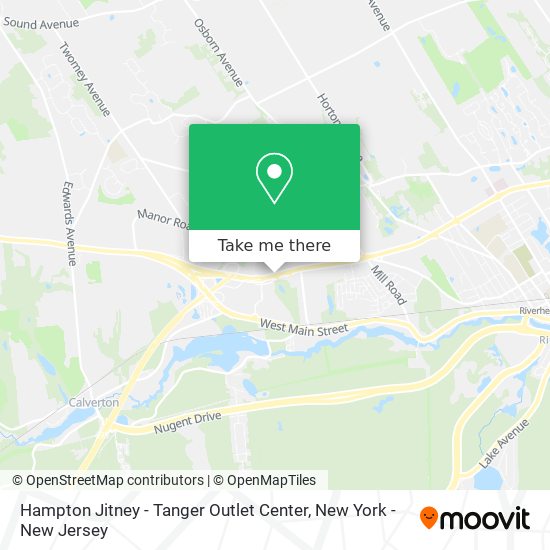 Hampton Jitney - Tanger Outlet Center map