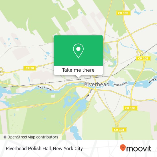 Riverhead Polish Hall map