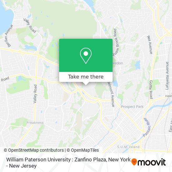 Mapa de William Paterson University : Zanfino Plaza