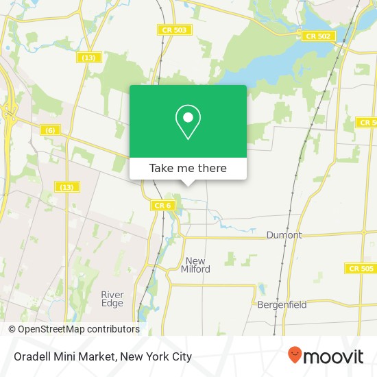 Oradell Mini Market map