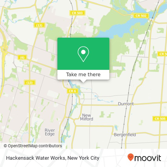 Hackensack Water Works map