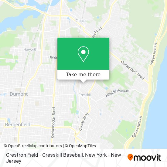 Crestron Field - Cresskill Baseball map
