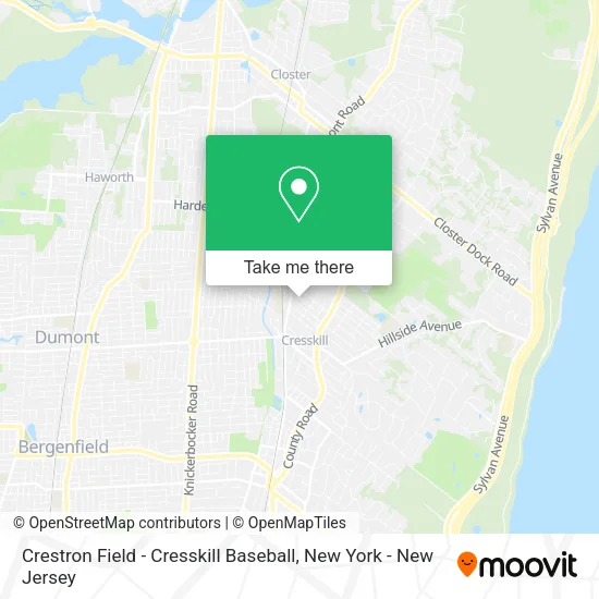 Crestron Field - Cresskill Baseball map