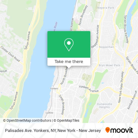 Palisades Ave. Yonkers, NY map
