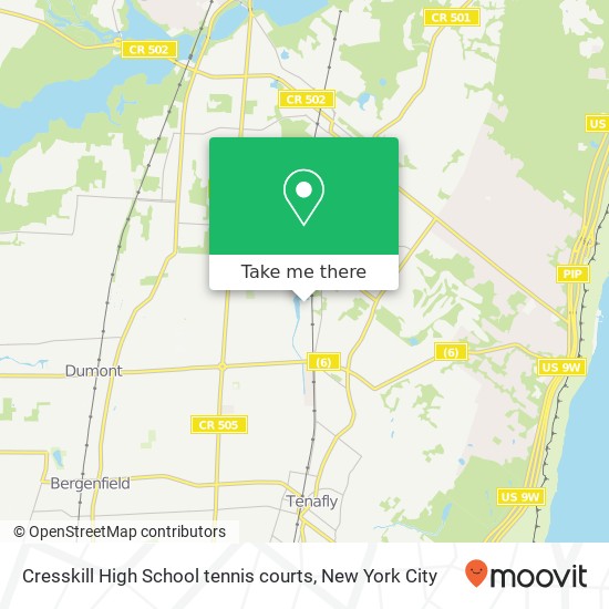 Mapa de Cresskill High School tennis courts