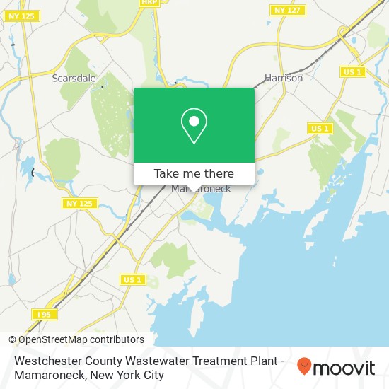 Mapa de Westchester County Wastewater Treatment Plant - Mamaroneck
