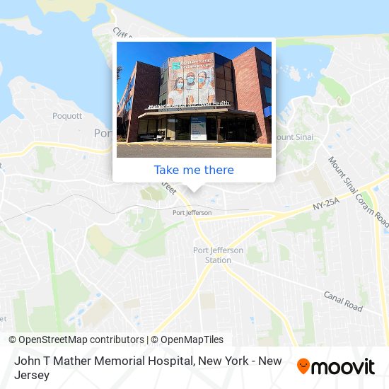 John T Mather Memorial Hospital map
