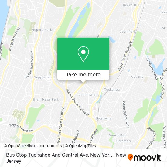 Mapa de Bus Stop Tuckahoe And Central Ave